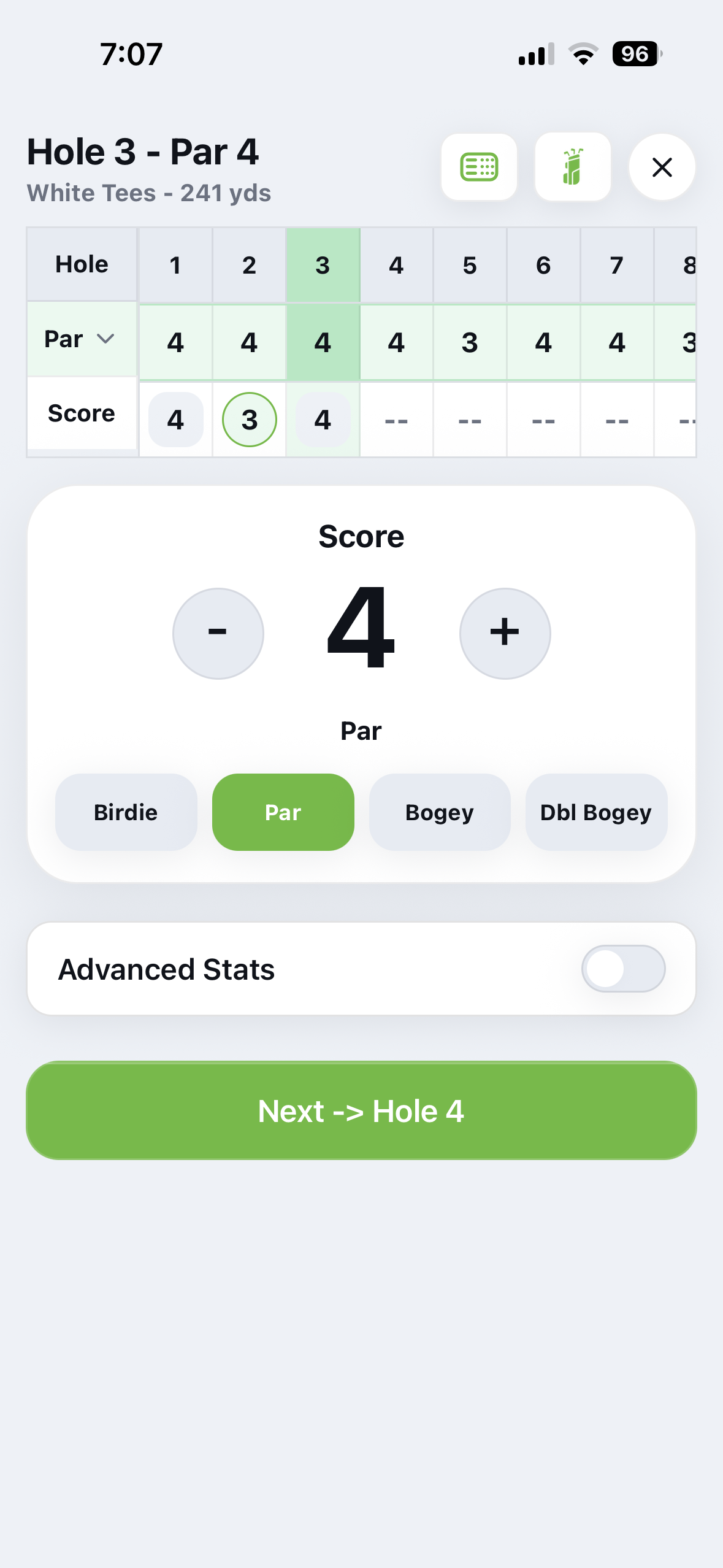 GolfTrack score tracking
